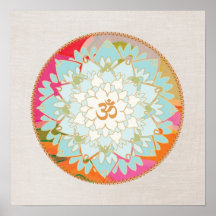 Affiche de mandala de fleur de Lotus