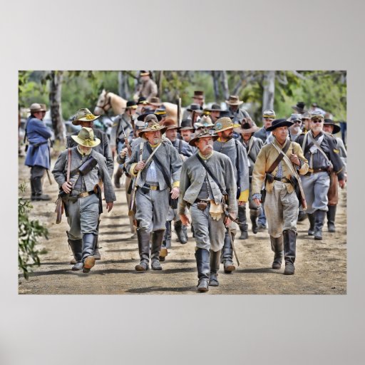 Affiche de marche de troupes confédérées