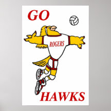 Affiche de mascotte de volleyball de GHawk