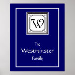 Affiche de monogramme de famille