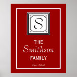 Affiche de monogramme de famille