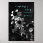 Affiche de motivation de fleur de marguerite de BW