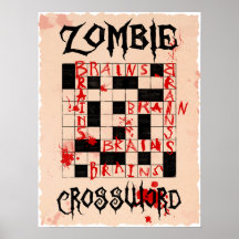 Affiche de mots croisé de zombi
