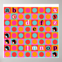 Affiche de mur d'alphabet de Pengi KIDZ "Demi"