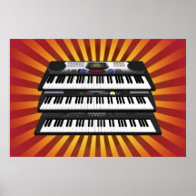 Affiche de musique : Trois claviers : modèle 3D