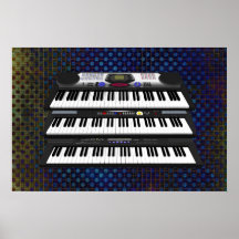 Affiche de musique : Trois claviers : modèle 3D :