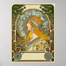 Affiche de Nouveau d'art de Mucha - zodiaque - plu