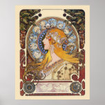 Affiche de Nouveau d'art de Mucha - zodiaque - plu