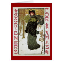 Affiche de Nouveau d'art ; Noël de Scribner, 1895 Cartes De Vœux