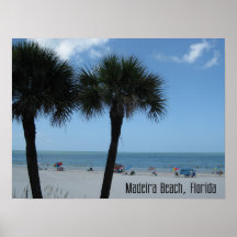 Affiche de palmiers de plage de la Madère
