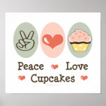 Affiche de petits gâteaux d'amour de paix