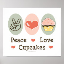 Affiche de petits gâteaux d'amour de paix