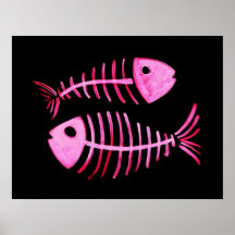 Affiche de poissons de lueur de framboise