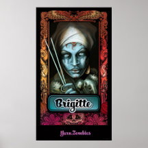 Affiche de portrait de "Brigitte" de zombis de fil
