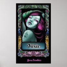 Affiche de portrait de "Trixie" de zombi de fil