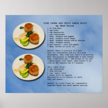 Affiche de recette de gâteaux de crabe