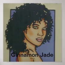 Affiche de salon de coiffure de jade de cannelle