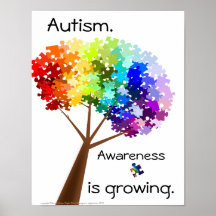 Affiche de sensibilisation sur l'autisme d'arbre d