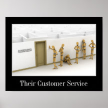 Affiche de service à la clientèle mal allée -
