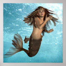 Affiche de sirène de natation