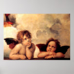 Affiche de Sistine Madonna d'anges de Raphael