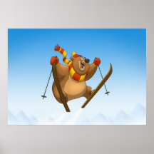 Affiche de ski d'ours