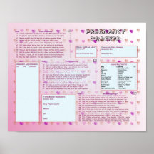 Affiche de traqueur de grossesse - rose