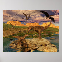 Affiche de vallée de dinosaure