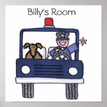 Affiche de voiture de police