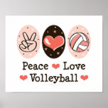 Affiche de volleyball d'amour de paix