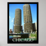 Affiche de voyage d'architecture de Chicago