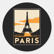 affiche de voyage d'art déco de Paris rétro Autocollants