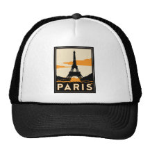 affiche de voyage d'art déco de Paris rétro Casquette