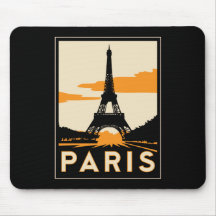 affiche de voyage d'art déco de Paris rétro Tapis De Souris
