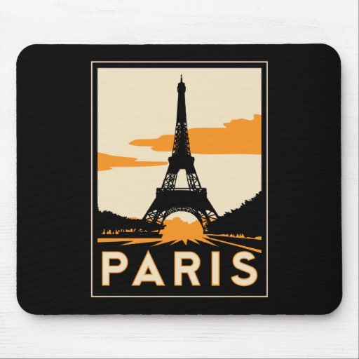 affiche de voyage d'art déco de Paris rétro Tapis De Souris