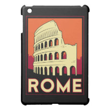 affiche de voyage d'art déco de Rome rétro