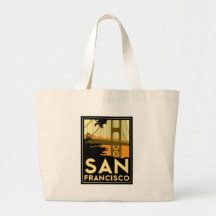 Affiche de voyage d'art déco de San Francisco Sacs Fourre-tout