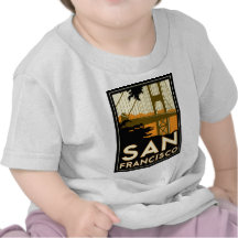 Affiche de voyage d'art déco de San Francisco T-shirt