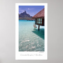Affiche de voyage de ~ de Bora Bora de ~ de pavill
