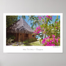 Affiche de voyage de ~ de Rangiroa de ~ de hutte d