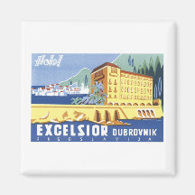 Affiche de voyage de Dubrovnik de laine de bois Aimants