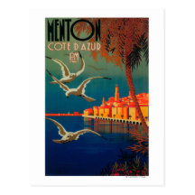 Affiche de voyage de la Côte d'Azur # 1 Carte Postale