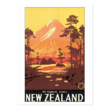 Affiche de voyage de Mt Egmont Nouvelle Zélande Cartes Postales