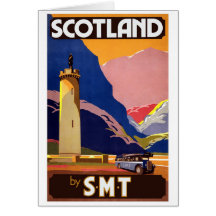 "Affiche de voyage de Vintage Scotland Bus Company Cartes De Vœux