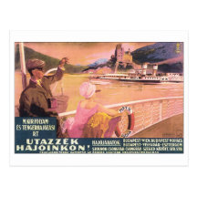 Affiche de voyage d'Utazzek Hajoinkon Budapest Cartes Postales