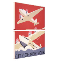 Affiche de WPA d'avions de ville de New-York d'art Impressions Sur Toile