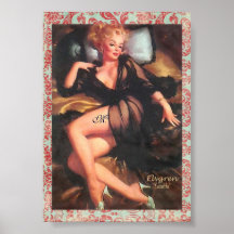 Affiche décorée d'un monogramme de "Suzette"