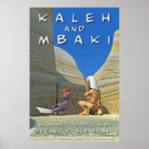 Affiche d'énigme de Kaleh et de Mbaki (anglaise)