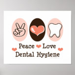 Affiche dentaire d'hygiène d'amour de paix