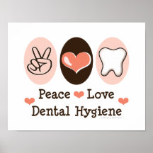 Affiche dentaire d'hygiène d'amour de paix